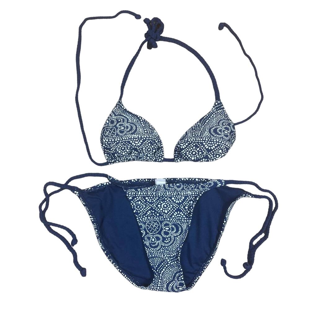 Old Navy Blue & White Strung Bikini Size S